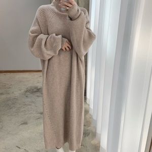 Long knit sweater dress